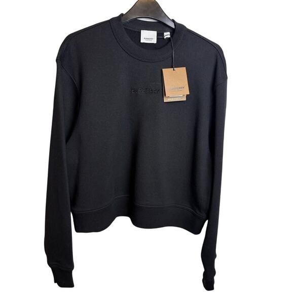 Burberry Black Logo Sweater Women's Large NWT - Picture 2 of 6